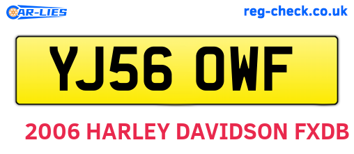 YJ56OWF are the vehicle registration plates.