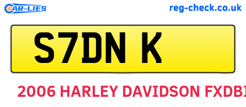 S7DNK are the vehicle registration plates.