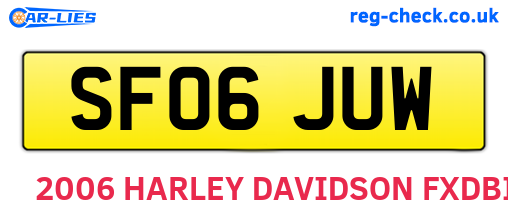 SF06JUW are the vehicle registration plates.