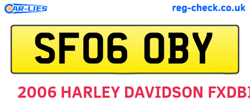 SF06OBY are the vehicle registration plates.