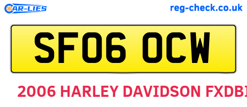 SF06OCW are the vehicle registration plates.