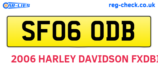 SF06ODB are the vehicle registration plates.