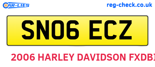 SN06ECZ are the vehicle registration plates.