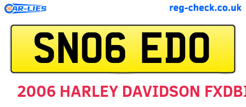 SN06EDO are the vehicle registration plates.