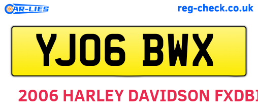 YJ06BWX are the vehicle registration plates.