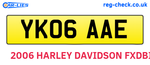 YK06AAE are the vehicle registration plates.