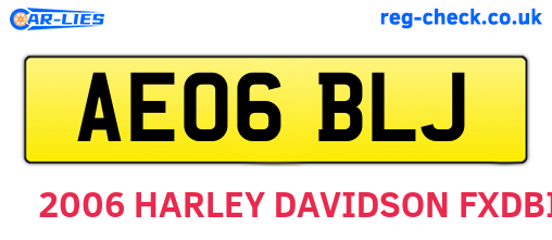 AE06BLJ are the vehicle registration plates.
