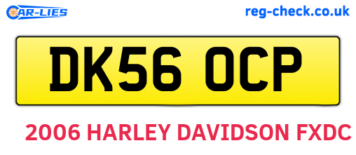 DK56OCP are the vehicle registration plates.