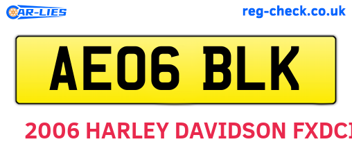 AE06BLK are the vehicle registration plates.