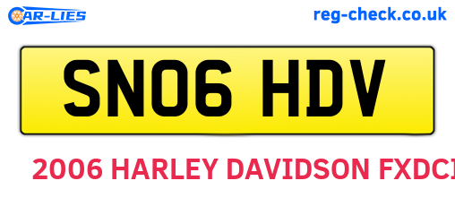SN06HDV are the vehicle registration plates.