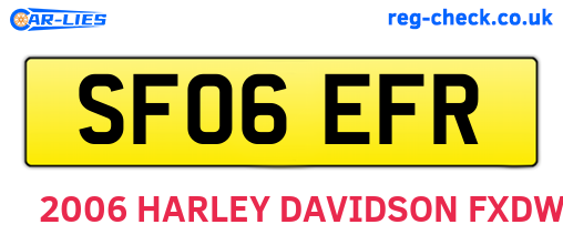 SF06EFR are the vehicle registration plates.
