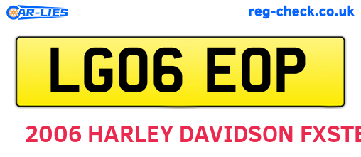 LG06EOP are the vehicle registration plates.