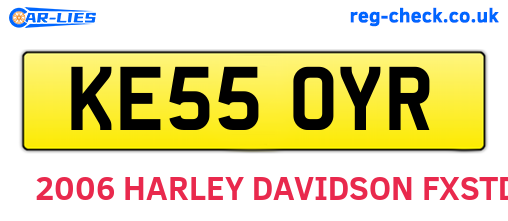 KE55OYR are the vehicle registration plates.