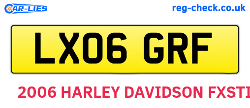 LX06GRF are the vehicle registration plates.