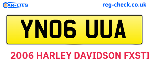 YN06UUA are the vehicle registration plates.