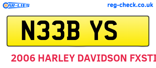 N33BYS are the vehicle registration plates.