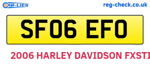 SF06EFO are the vehicle registration plates.