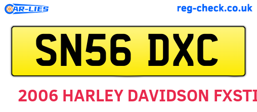 SN56DXC are the vehicle registration plates.