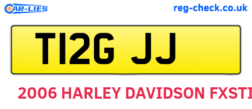 T12GJJ are the vehicle registration plates.