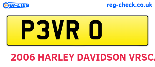 P3VRO are the vehicle registration plates.