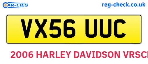 VX56UUC are the vehicle registration plates.