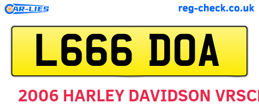L666DOA are the vehicle registration plates.
