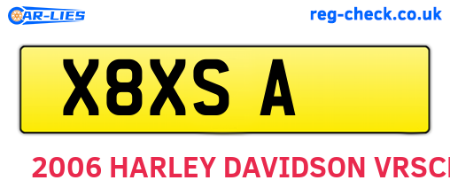 X8XSA are the vehicle registration plates.