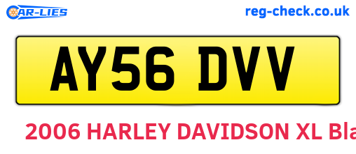 AY56DVV are the vehicle registration plates.