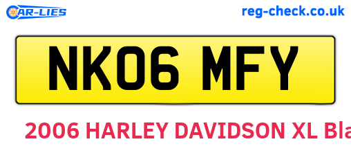 NK06MFY are the vehicle registration plates.