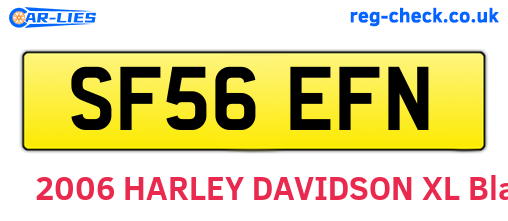 SF56EFN are the vehicle registration plates.
