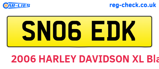 SN06EDK are the vehicle registration plates.