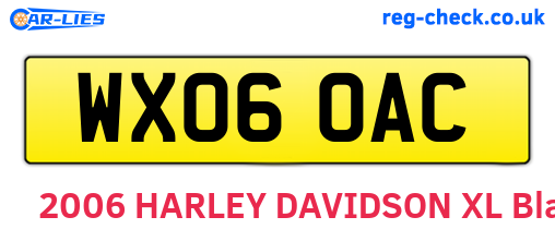 WX06OAC are the vehicle registration plates.