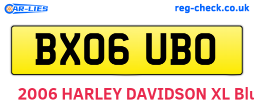BX06UBO are the vehicle registration plates.