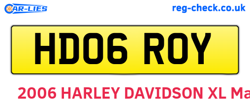 HD06ROY are the vehicle registration plates.