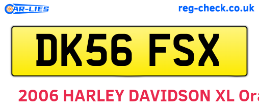 DK56FSX are the vehicle registration plates.