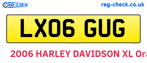 LX06GUG are the vehicle registration plates.