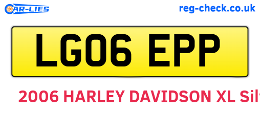 LG06EPP are the vehicle registration plates.