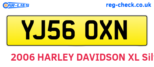 YJ56OXN are the vehicle registration plates.
