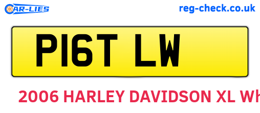 P16TLW are the vehicle registration plates.