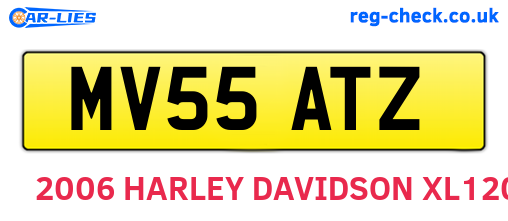 MV55ATZ are the vehicle registration plates.
