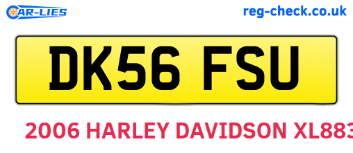 DK56FSU are the vehicle registration plates.