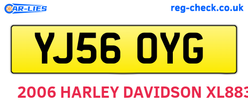 YJ56OYG are the vehicle registration plates.