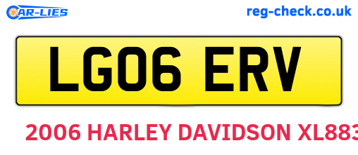 LG06ERV are the vehicle registration plates.