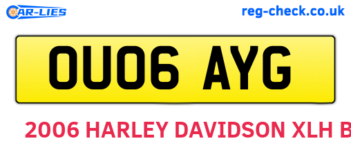 OU06AYG are the vehicle registration plates.