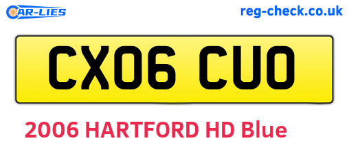 CX06CUO are the vehicle registration plates.