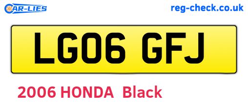 LG06GFJ are the vehicle registration plates.