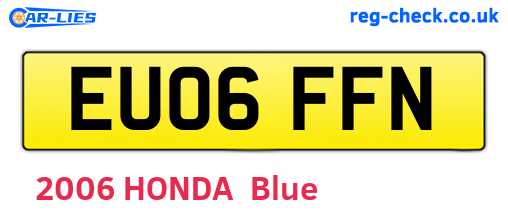 EU06FFN are the vehicle registration plates.