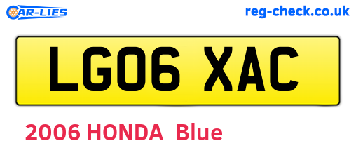 LG06XAC are the vehicle registration plates.
