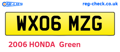 WX06MZG are the vehicle registration plates.