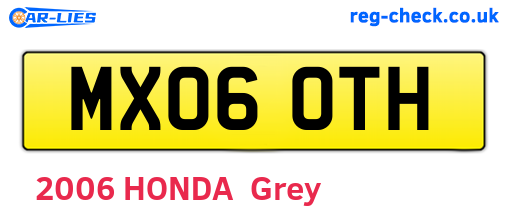 MX06OTH are the vehicle registration plates.